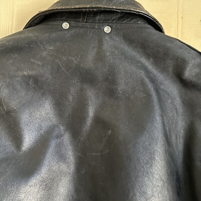 Vintage 1950s , 60's Leather Biker Motorcycle Jacket Biker Size 42