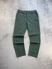 A.P.C Chuck Trousers Men's Green Cotton Relaxed-Fit Pants Size 52