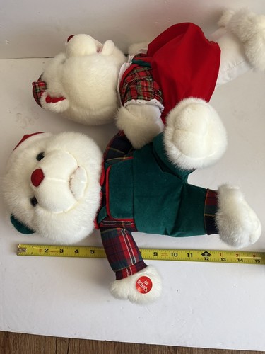 RAR Vintage Plüsch Stofftier Weihnachten Teddybären Junge & Mädchen Gread American Fun - Bild 8 von 8