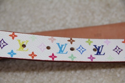 100% Louis Vuitton Multicolor White Belt 32/80 | eBay display picture 2