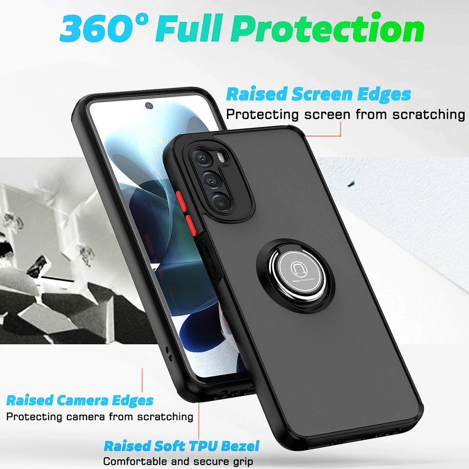 For Motorola Moto E13 Edge Plus 30 40 Pro Magnetic Slim Case Ring Holder Cover - Image 4 of 4
