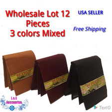 WHOLESALE LOT 12 MENS LEATHER WALLETS BIFOLD Brown color
