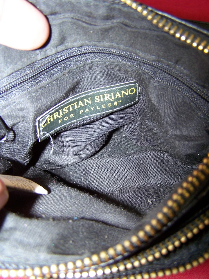 BOLSO DE HOMBRO CHRISTIAN SIRIANO VINILO NEGRO PEQUEÑO PLISADO Foto 4 de 4