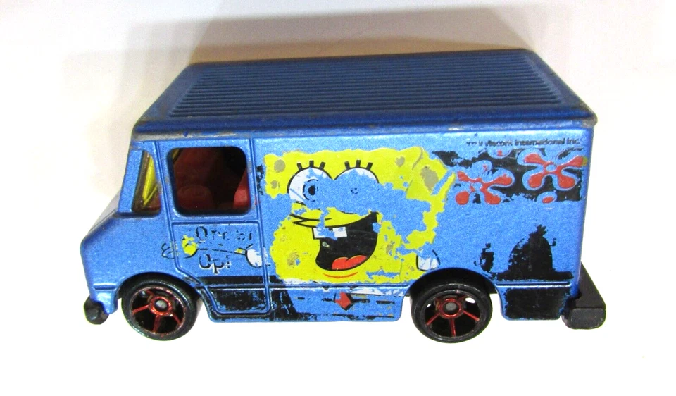 Винтажный 2012 Hot Wheels SpongeBob SquarePants 1976 синий заказ вверх литой фургон - Изображение 4 из 4