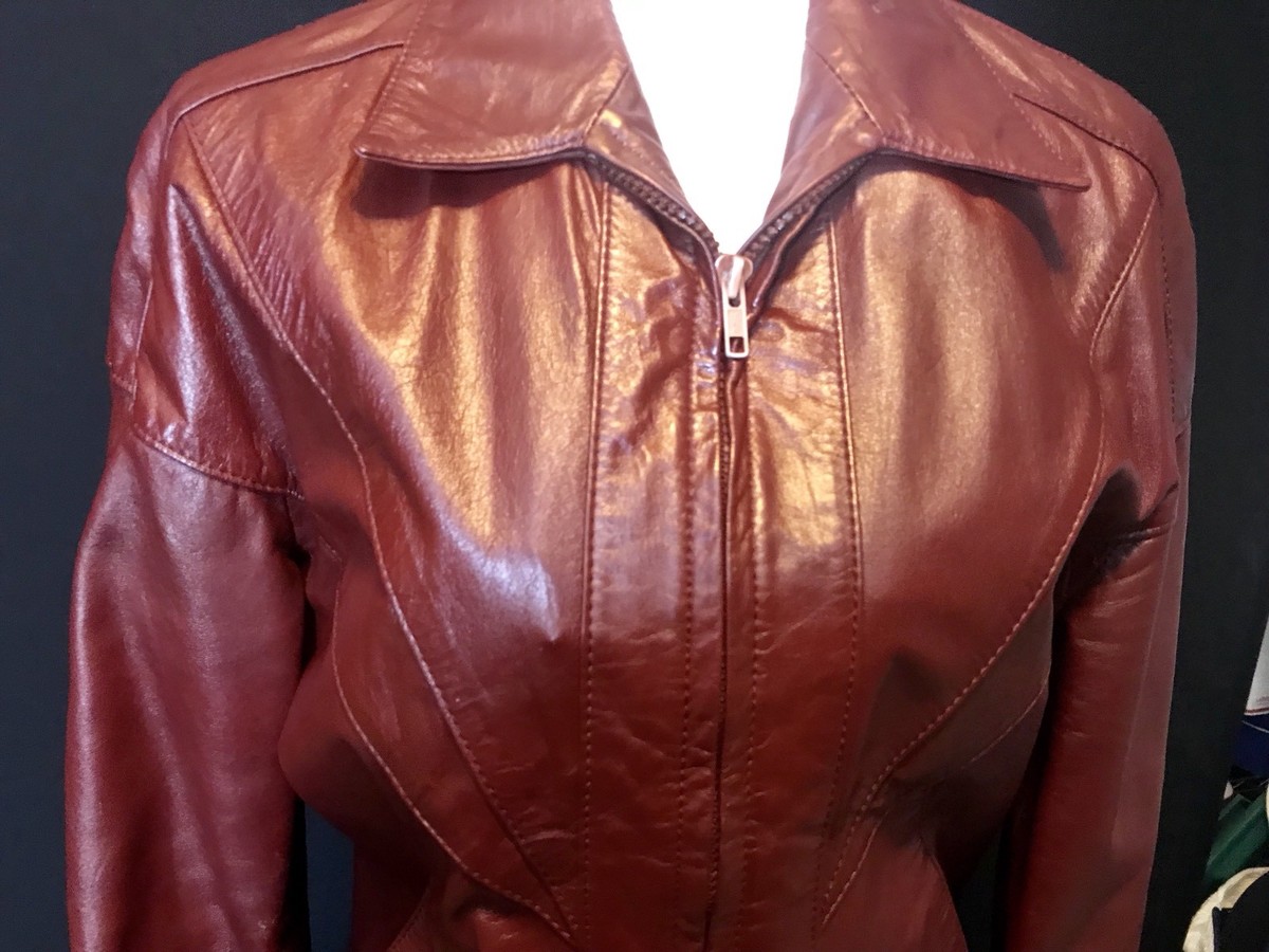 Vintage 70s Wilsons Leather Jacket USA Red 38 Large | eBay