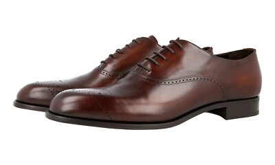 Prada Men\'s Dark Brown Suede Brogue Oxford Dress Shoes - Size 10.5 PRADA Oxford Brown Dress Shoes for Men for sale | eBay main image 4