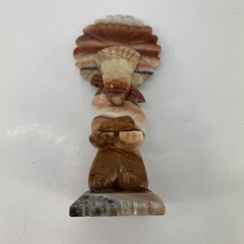 Native American Indian Indigenous Warrior ?Alabaster/Marble/Onxy? Carved Figure - Picture 1 of 18