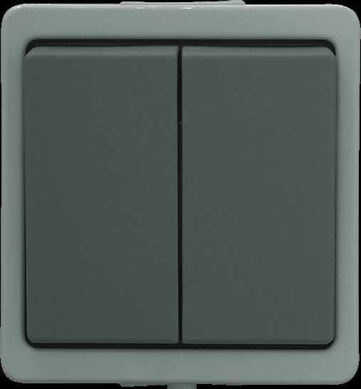 Doppeltaster Wippe Neutral Ip44 System 9365 Aufputz Ap Fr 9390d Grau Lichtgrau Ebay