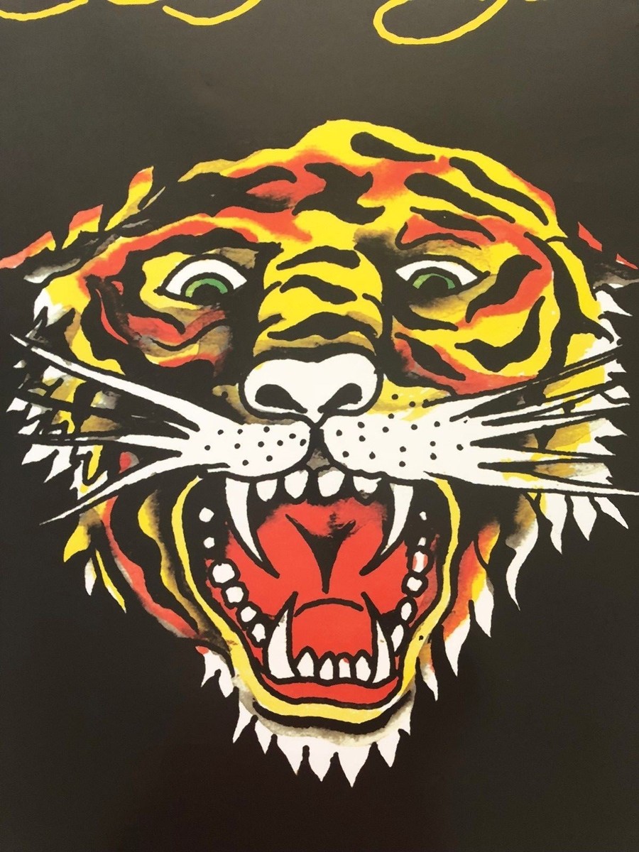 エド・ハーディー 3Dポスター　Ed Hardy Tiger プラスチックシート ED HARDY,TATTOOS, 'TIGER' ,RARE AUTHENTIC LICENSED 2007