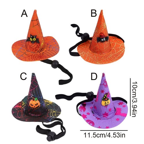 Elastic Witch Pet Hat Adjustable Cat Pumpkin Bat Hat Cosplay - Picture 2 of 12