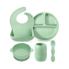 PandaEar Silicone Baby Feeding Set - 6-12 Months | LED Weaning Supp... Fast Ship