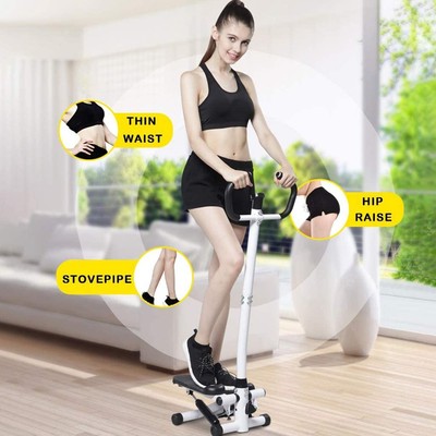 Climber Stepper Machine W/ Handle Bar & LCD Display 220lbs Weight Capacity