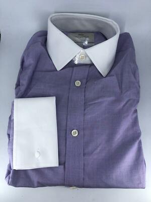 Hawes & Curtis lila extra schmal Ende am Ende Doppelmanschette 14,5'' TD015 HH 04
