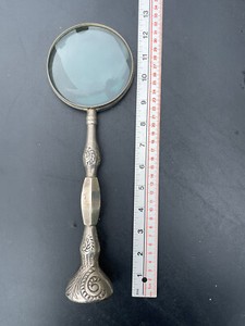 Ornate Magnifying Glass Silverplate Made in France 13" D23