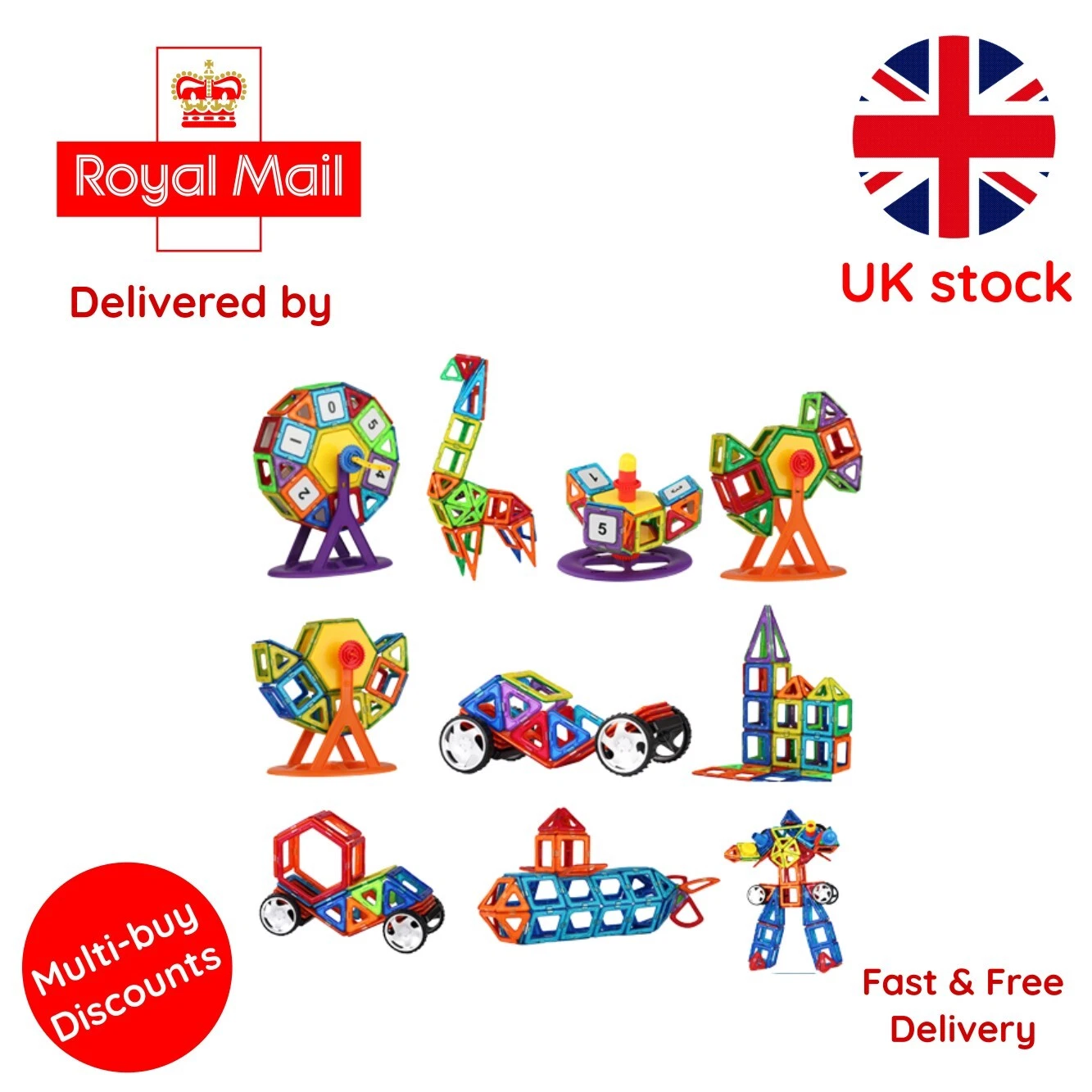 84 PCS Magnets Toys for Kids Big Size Plus Magnetic Blocks for Children