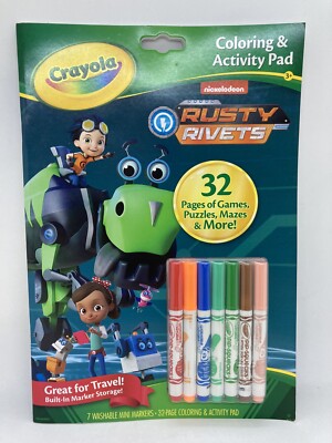 Rusty Rivets Crayola Coloring & Activity Pad w/ 7 Washable Mini Markers