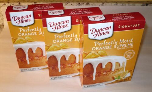 Duncan Hines Signature Perfectly Moist Orange Supreme Cake Mix x3