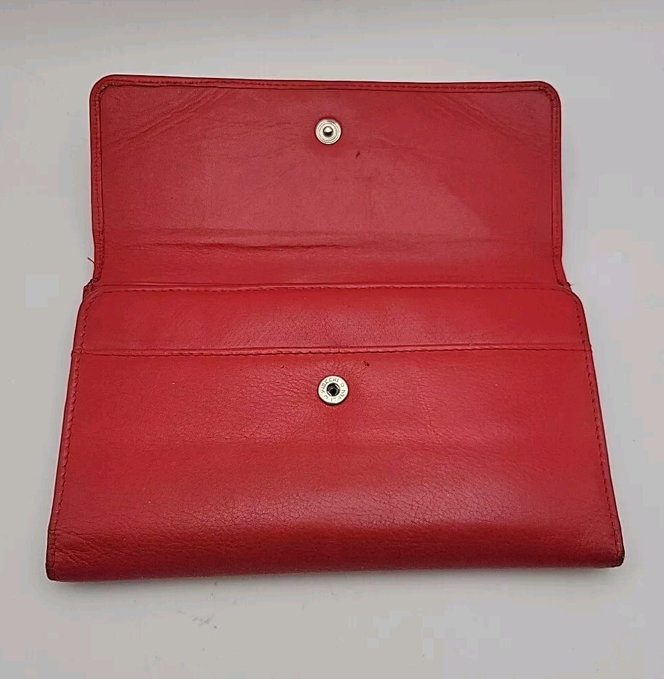 Red Genuine Leather Wallet/Change Purse - Soft Leather - Lots Of