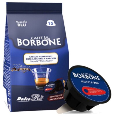 90 Kapseln Caffè Borbone Blend Blau Modell Dolce Gusto Nescafe 6 Tüten