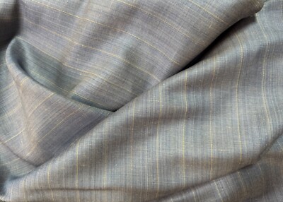 100% Linen Woven Fabric Yarn Dyed Pinstripe with Two-Tone Colors Medium Weight