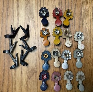 Lot of 24 Old Christmas Tree Candleholders Metal Clip-On Scalloped Edge Colors