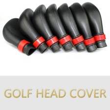 9 X Padded Golf Club Iron Head Cover Protector Cases Sock Sets Rubber PVC Black