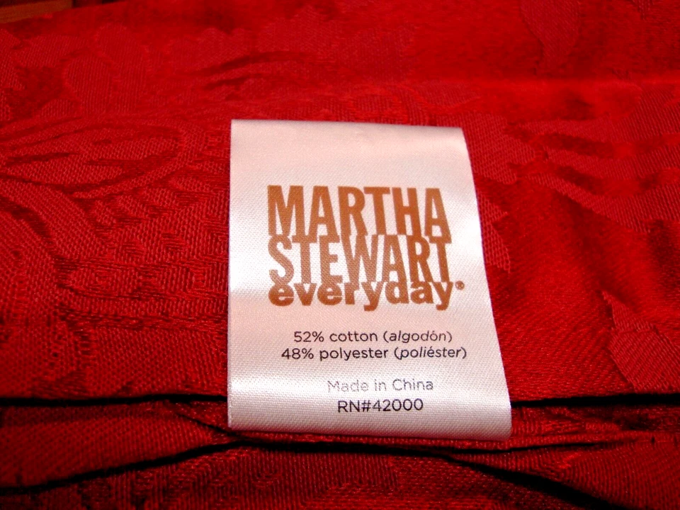 Juego 2) Servilletas de Mesa MARTHA STEWART Floral Damasco 20"x20" ~ 2007 Cosidas en el Dobladillo 238 Foto 3 de 3