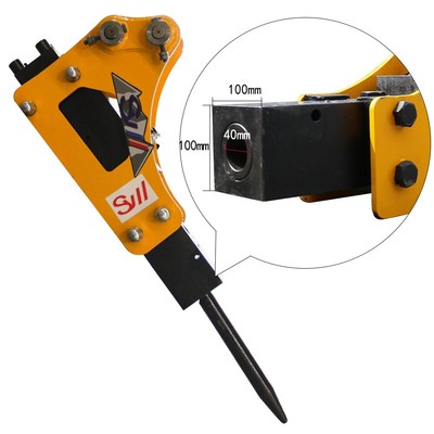 Mini Excavator Hydraulic Breaker Hammer Drilling Tool with 2 New Chisels 1.8T