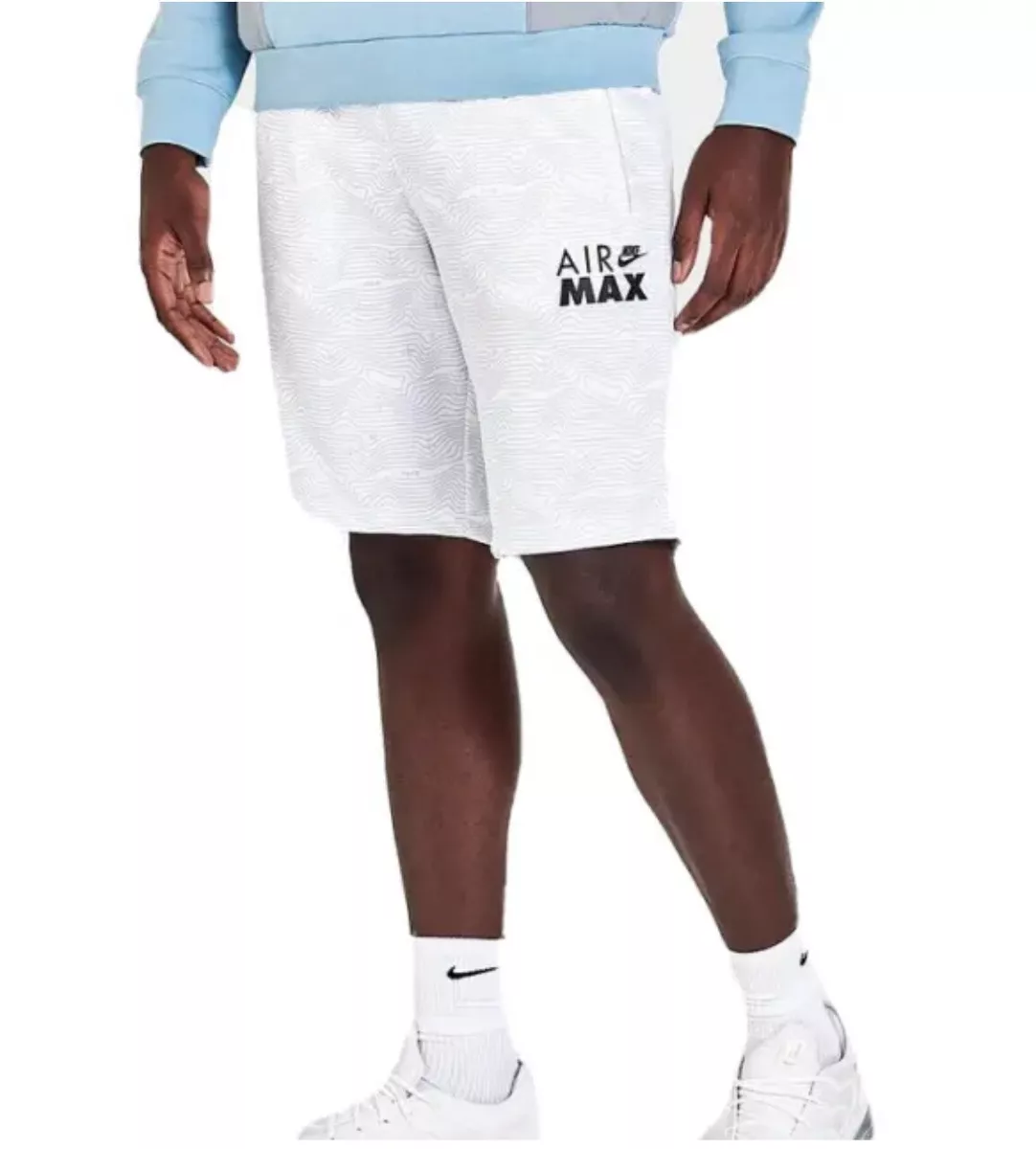 Nike Air Max Shorts Men s Large 9 Inch Topographical Print White DO7243 100