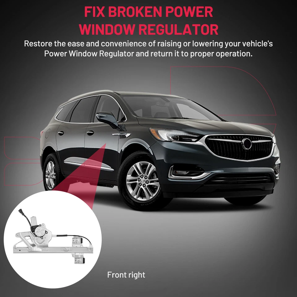 Regulador de ventana eléctrica lateral del pasajero delantero con motor para Buick LeSabre 2000-2005 Foto 4 de 4