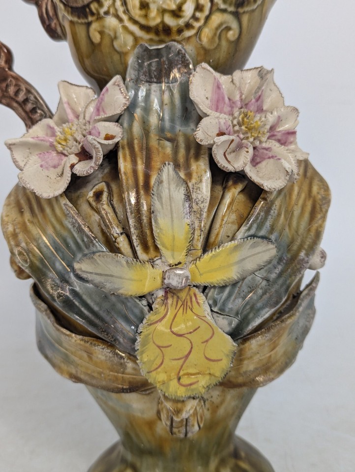 Mid Century English Floral Pattern Pedestal Ceramic Vase 30cm eBay