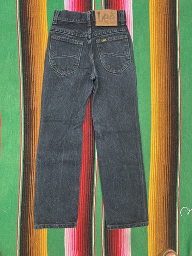 Vintage Kids Jeans Lee Black Denim Size Kid's 10 Punk Grunge Pants Youth Medium - Picture 5 of 7