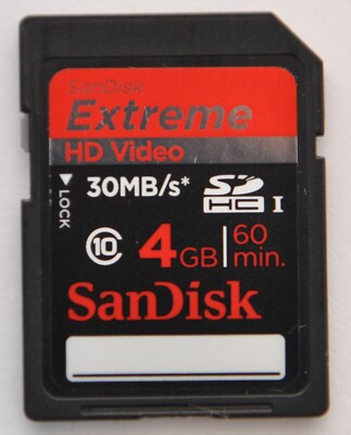 SanDisk Extreme HD Video 4GB Class 10 SDHC Speicherkarte Karte flash Card