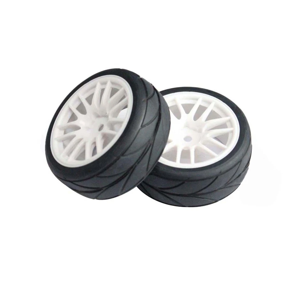 4pcs Soft Rubber Tires Tyres Wheel Rim 12mm Hub for 1/10 RC On Road Car 22021W - Image 3 of 4