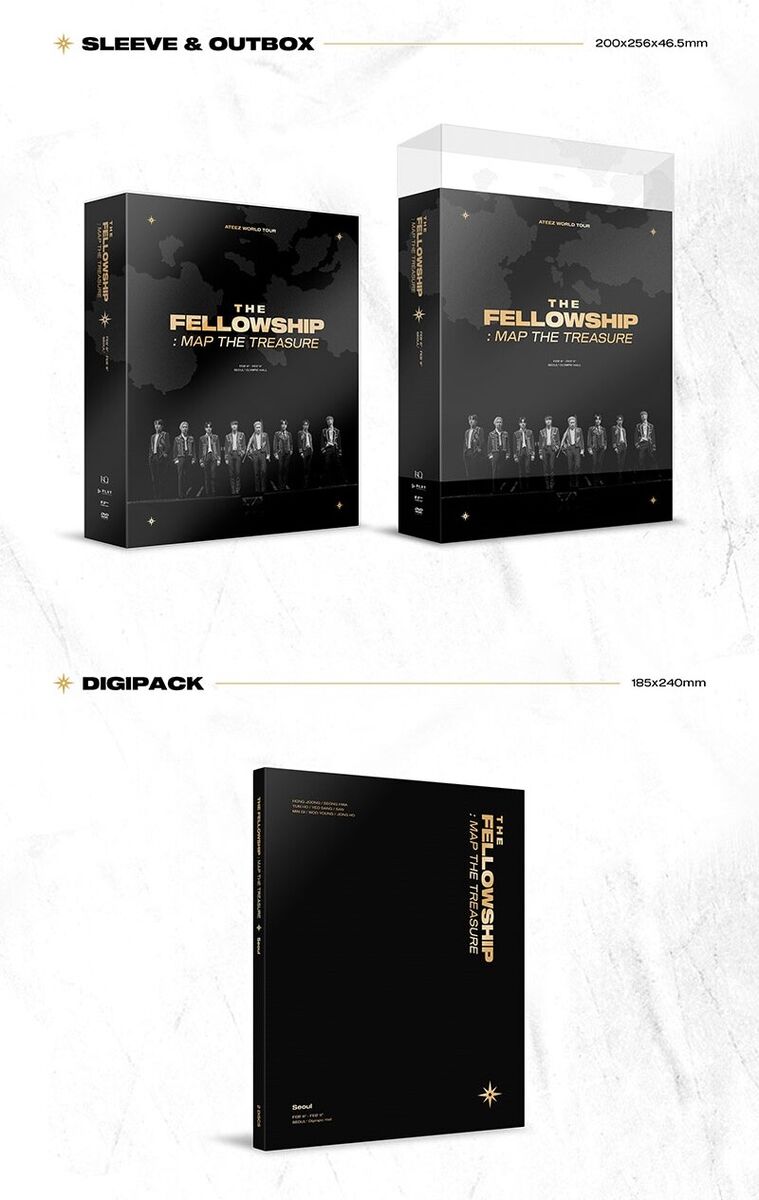 ATEEZ - WORLD TOUR THE FELLOWSHIP : MAP THE TREASURE SEOUL DVD Photo Card  Book