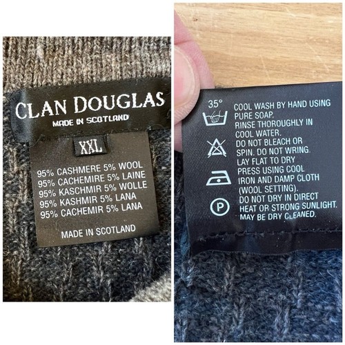 CLAN DOUGLAS SWEATER MEN XXL CASHMERE WOOL VTG SCOTLAND HENLEY CLASSIC PREPPY - Picture 12 of 12