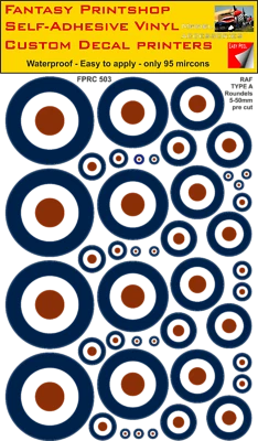 RAF Roundels Mixed Pack Vinyl Sticker Decals Type A Roundel 5mm - 50mm transfers