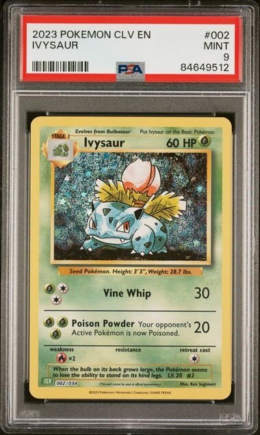 PSA 9 Mint Ivysaur 002/034 CLV TCG Classic Holo 2023 Pokémon | eBay