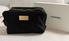 Authentic CHANEL Beaute Makeup Bag Travel Pouch 2way zipper Exclusive Tracking