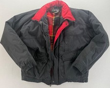 Men  s Vintage 1980  s Cortina Jacket Black Red Plaid Size XL Coat READ DAMAGED