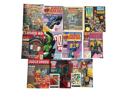 2000ad Judge Dredd Job Lot Of Vintage Comics Bundle Of 11 Issues