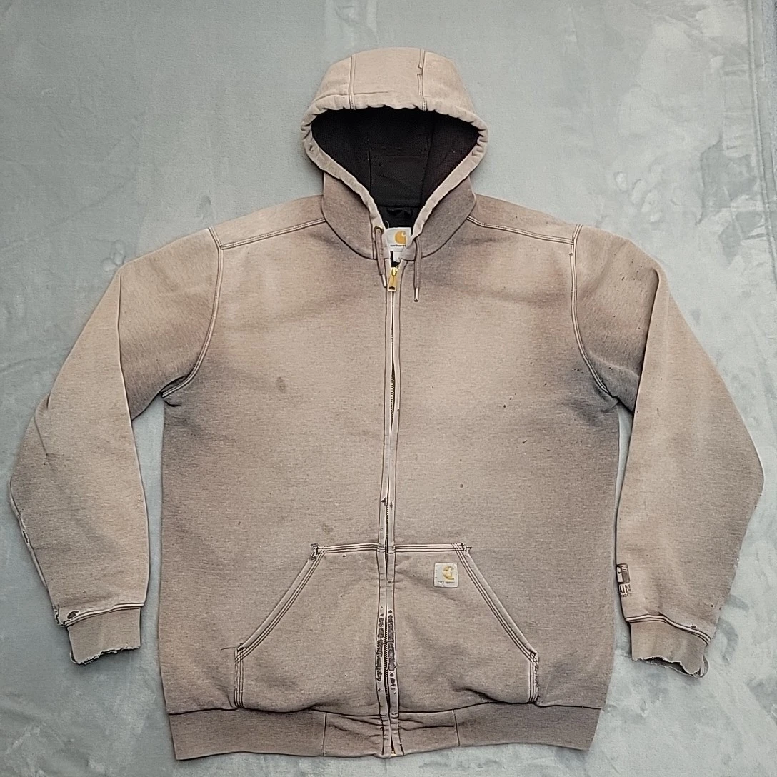Carhartt Hoodie Sweatshirt Mens Large Tall Brown Rain Defender Work Streetwear
