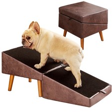Dog Stairs for Small Dogs and Cats, Dog Ramp for Couch and Bed, Foldable 2-In-1