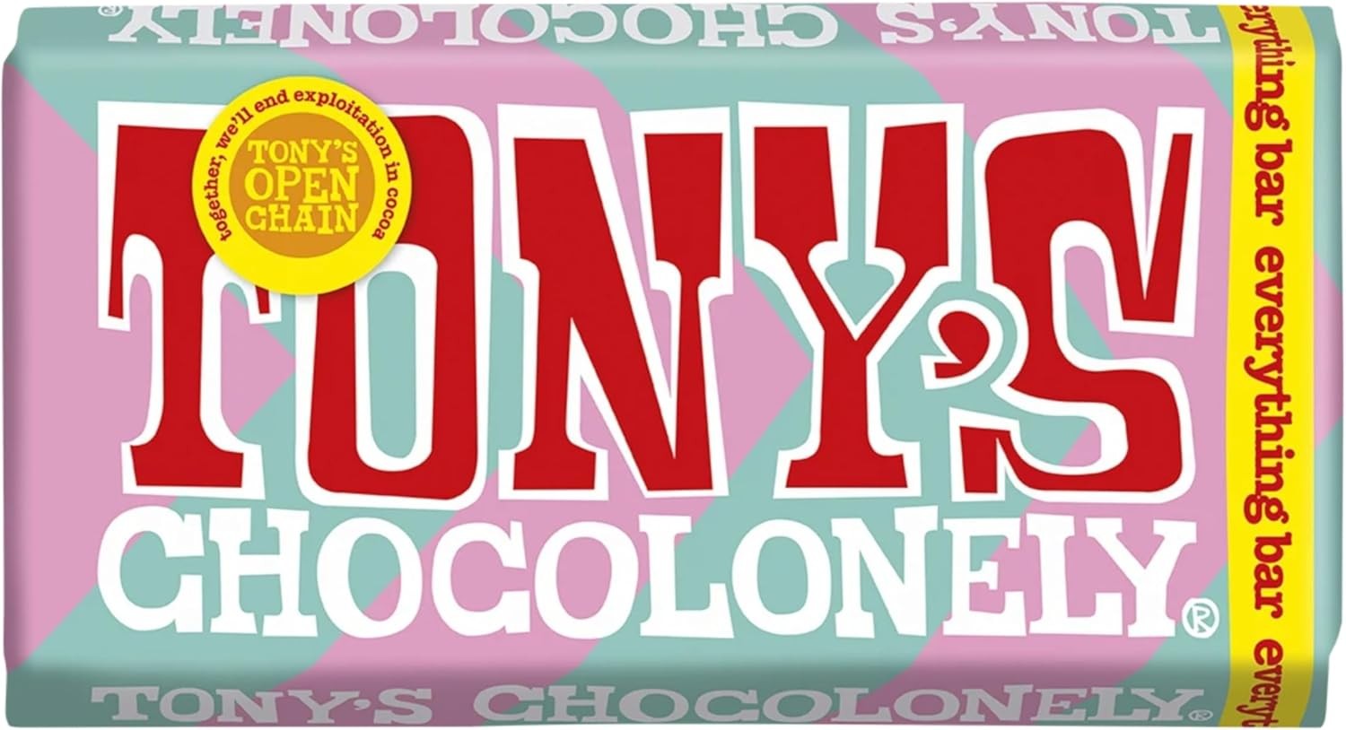 Tony's Chocolonely Everything Bar - Milk Chocolate, Crunchy Caramel, Almonds, P