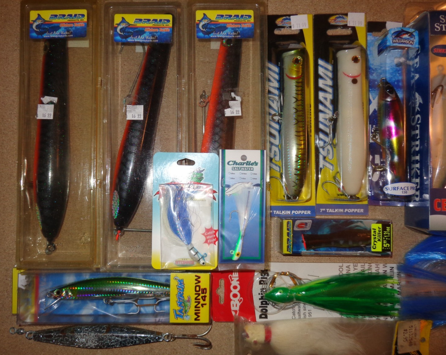 Large Lot of Braid Tsunami Sea Striker Sebile & Boone Offshore Fishing Lures - Image 2