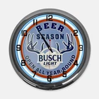 18" Busch Light Beer Season Metal Sign Designed White Neon Clock