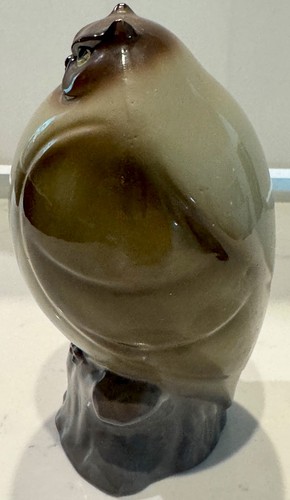 MCM Unmarked ceramic glazed OWL Figurine- Puff Belly Yellow Eyes HOME DECOR 6” - Picture 4 of 12