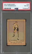1951-52 PARKHURST #23 MURRAY HENDERSON PSA 8 (RC) BRUINS *CC0114