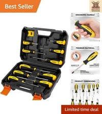 Versatile Magnetic Screwdriver Set: 11-Piece with Carry Case and Ergonomic Grip
