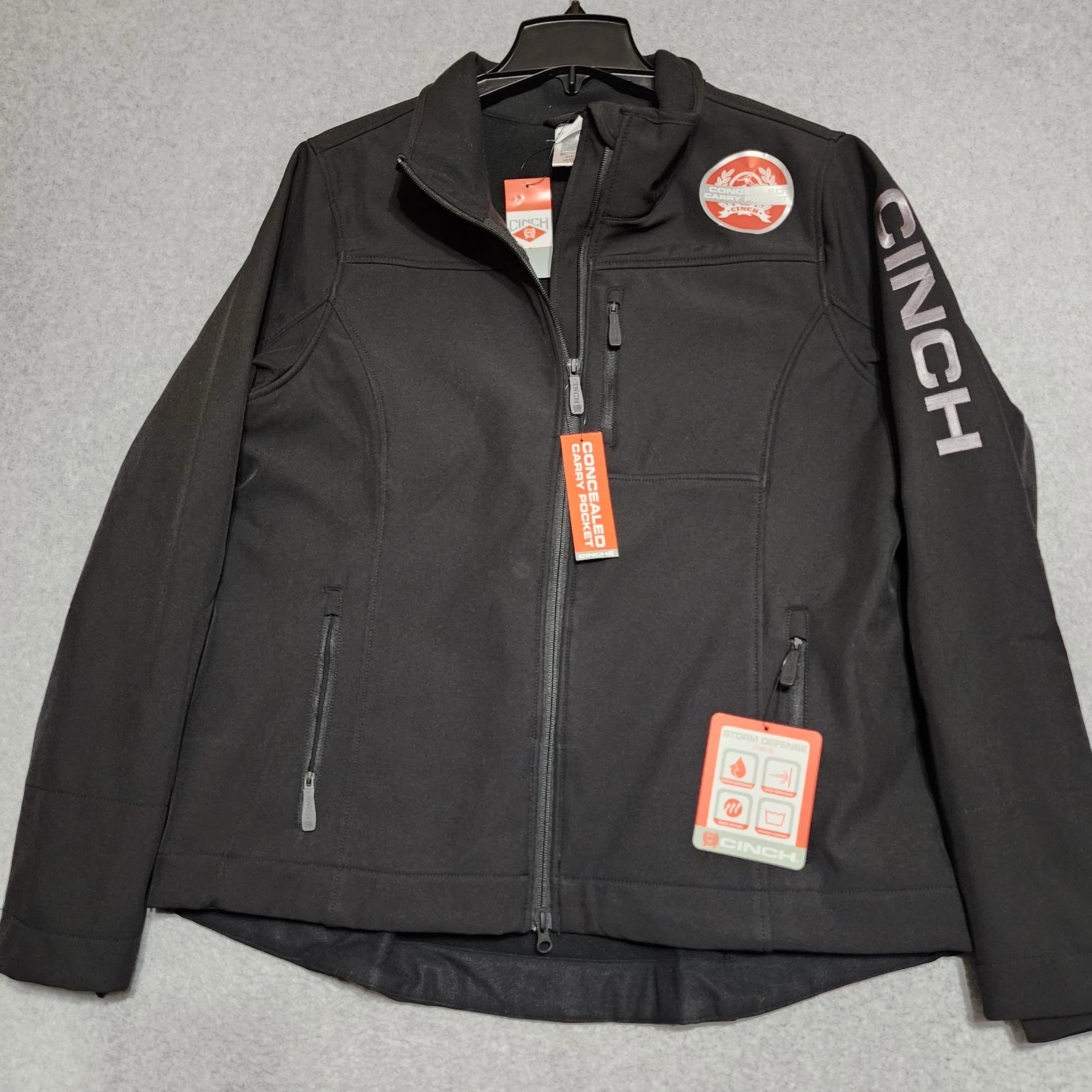 Cinch Women's New Concealed Carry Bonded Storm Defence Tech Jacket Black X-Large